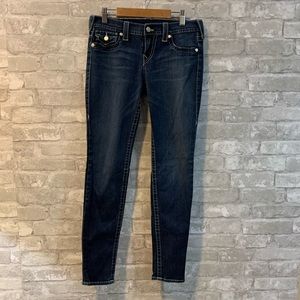 True Religion 28 Dark Wash Skinny Jean